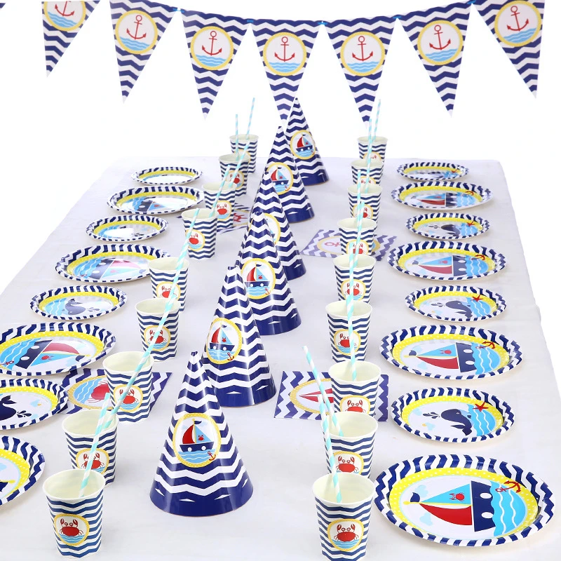 Vaisselle Jetable En Papier En Forme De Baleine De Mer Assiettes Gobelets Serviettes Decoration Pour Anniversaire De Garcon Fournitures Pour Fete Prenatale A Theme 70 Pieces Ensemble Aliexpress