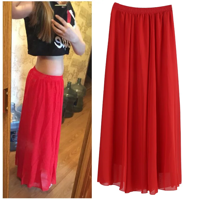 Hot !Long Skirt Elegant Style Women Pastel Volume Candy Coloured