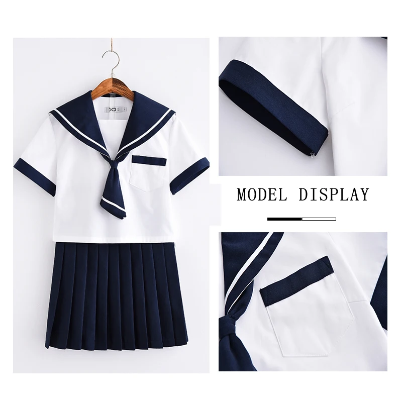 Свитания Японская школа JK черно-белая униформа-матроска костюм высокий школьный женский студенческая форма