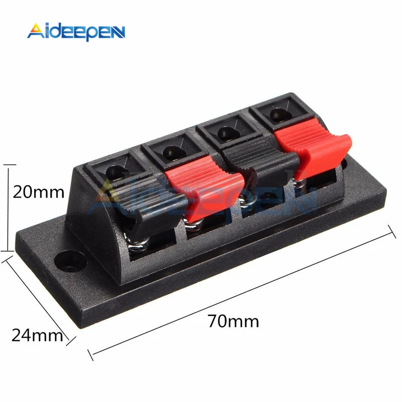 

2Pcs 4 Pin Positions Connector Terminal Push in Jack Spring 4 Way Load Audio Speaker Terminals