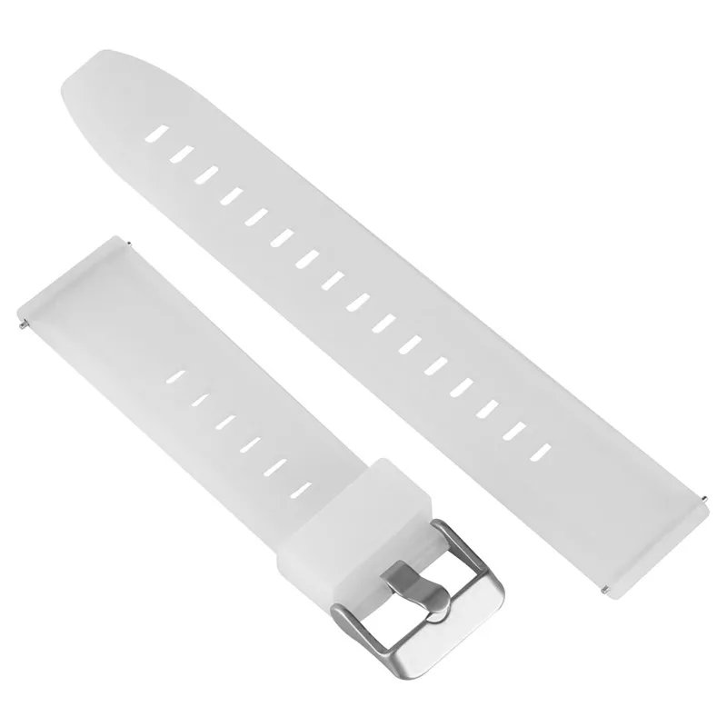 

18MM 20MM 22MM 24MM White Watches Band Casual Waterproof Replacement Wristwatch Band Soft Silicone Watch Strap with Pin Buckle