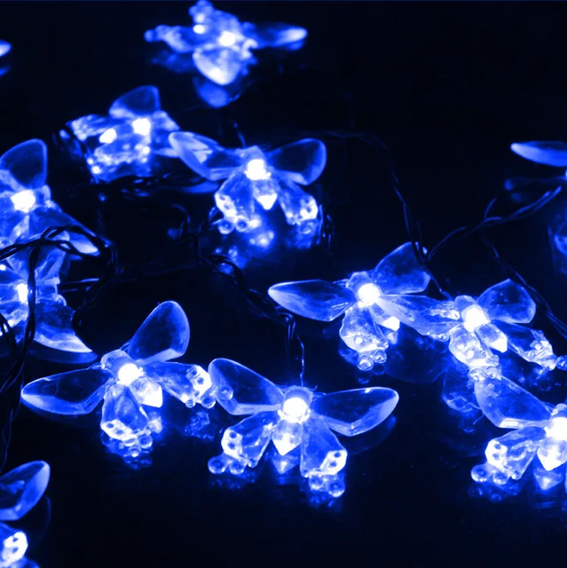 1pcs Lot Free Shipping 4 8m Blue Erfly Pendant Led Solar 1pcs Lot Free Shipping 4 8m Blue Erfly Pendant Led Solar Lights Christmas Lanterns Home Garden Lawn