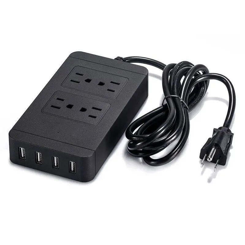 Блок питания с USB, умная 4 Защита от перенапряжения, блок питания с 4-портовым usb-зарядным устройством 2500 Вт 100-240 В для путешествий, ТВ, Comput