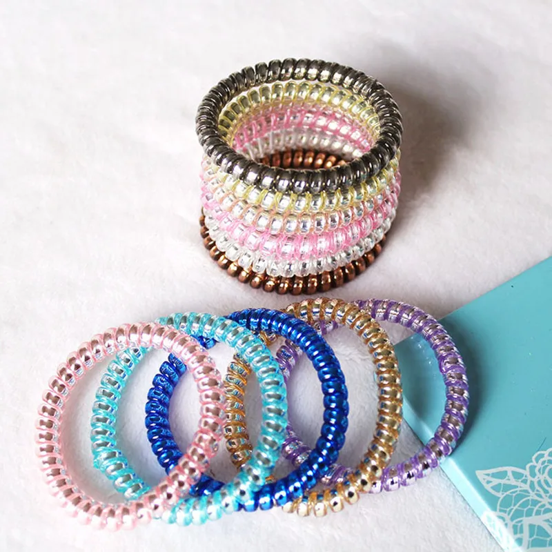 

2PCS New Candy Color Women Headdress Head Flower Hair Accessories Telephone Wire Hair ring girls Hair rope Hair bands Headband