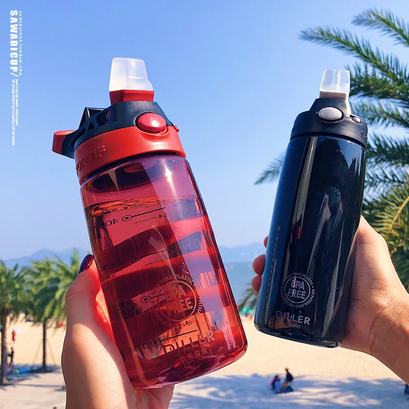 

Creative Sport Water Bottle with Handle and Hidden Straw for Basketball Soccer Sports Cup and Climbing 500ml 750ml