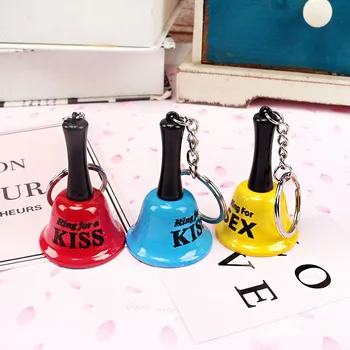 

Mini Metal Hand Bells Keychain "Ring for a Kiss" Letter Bell Pendants Wedding Gift Party Favor for Couple Lover