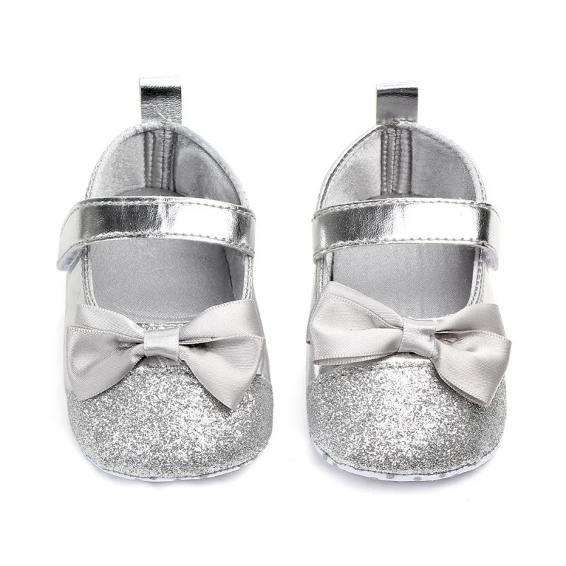 

Baby Girls Shoes PU Newborn First Walkers Solid Soft Soled Non-slip Footwear Baby Shoes Princess Party Gift 0-12M