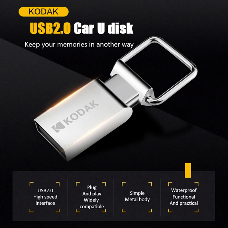 KODAK металлический USB флэш-накопитель 64 Гб 32 Гб 16 Гб карта памяти, Флеш накопитель USB 2,0 U диск K112 Флешка мини флэш-накопитель Unidad Flash