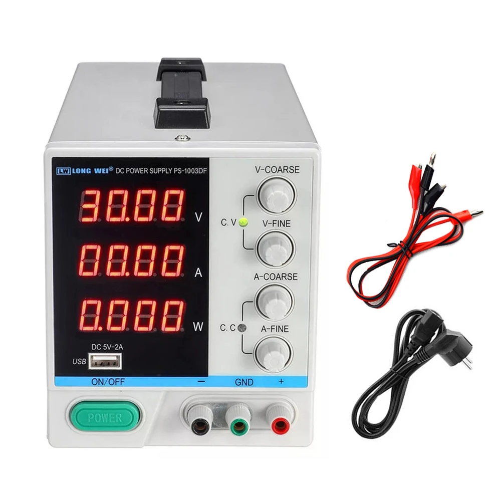 

PS-1003DF 100V 3A High-Precision Three-Group LED Digital Display Current + Voltage + Power Laboratory Switching DC Power Supply