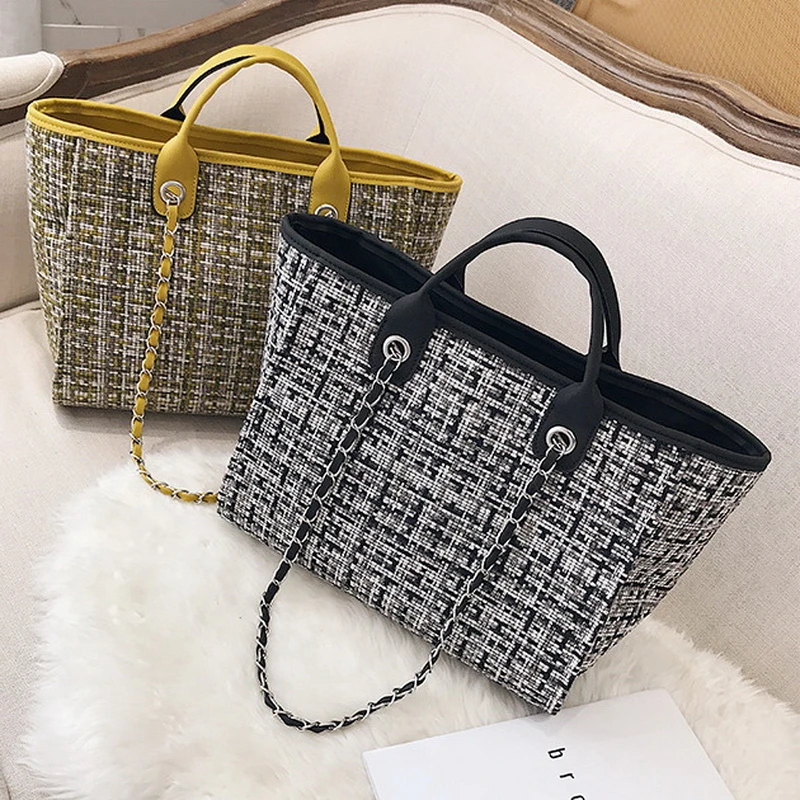 Ansloth الشتاء الكلاسيكية منقوشة المرأة حقائب الصوف حقيبة للنساء حقائب كتف خليط سلسلة حقيبة كبيرة الأعلى مقبض حقيبة HPS217 Ansloth الشتاء الكلاسيكية منقوشة المرأة حقائب الصوف حقيبة للنساء حقائب كتف خليط سلسلة حقيبة كبيرة الأعلى مقبض حقيبة HPS217