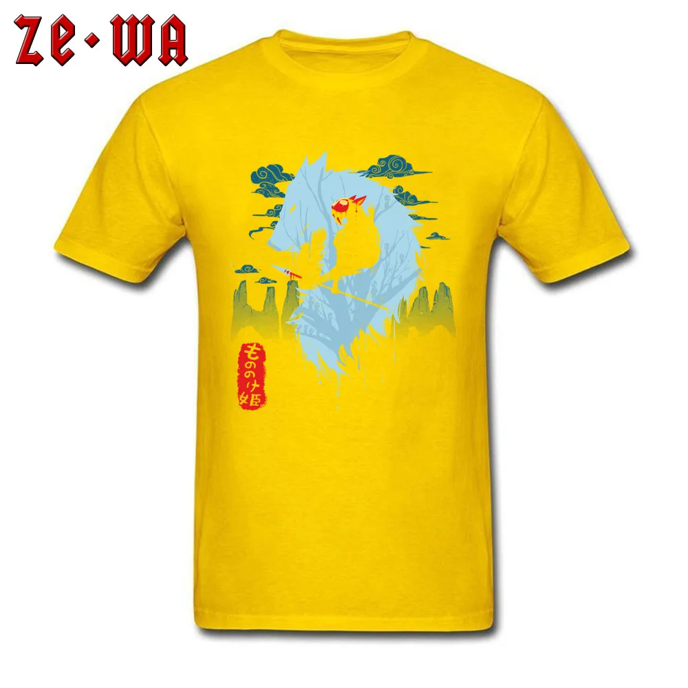 Tops Tees princess mononoke Tee Shirt Labor Day Brand New Printing Short Sleeve 100% Cotton Crew Neck Young T-shirts Printing princess mononoke yellow