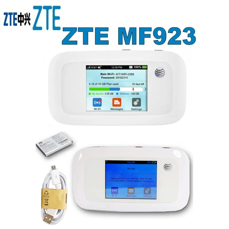  ZTE MF923 (AT&T Velocity) 4G LTE Mobile Hotspot with touch screen