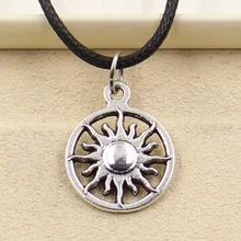 Новая прочная черная искусственная кожа Защита от солнца шнур чокер Шарм DIY ожерелье с кулоном в ретро-стиле серебряное тибетское в стиле бохо