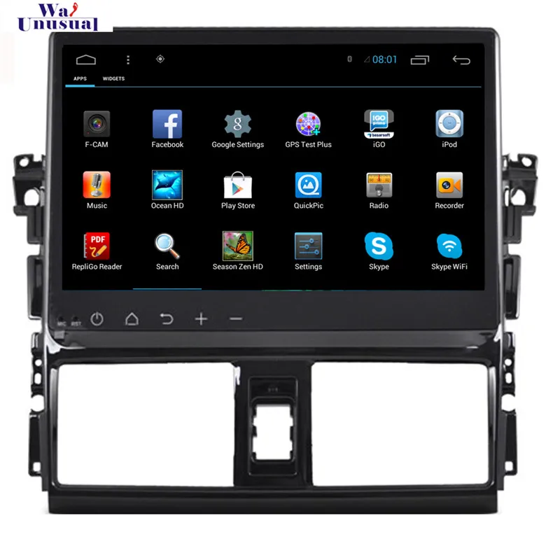 GPS навигатор wanобычно для Toyota Vios 10 2 6 0 2014 2015 с четырехъядерным процессором 16 гб Android