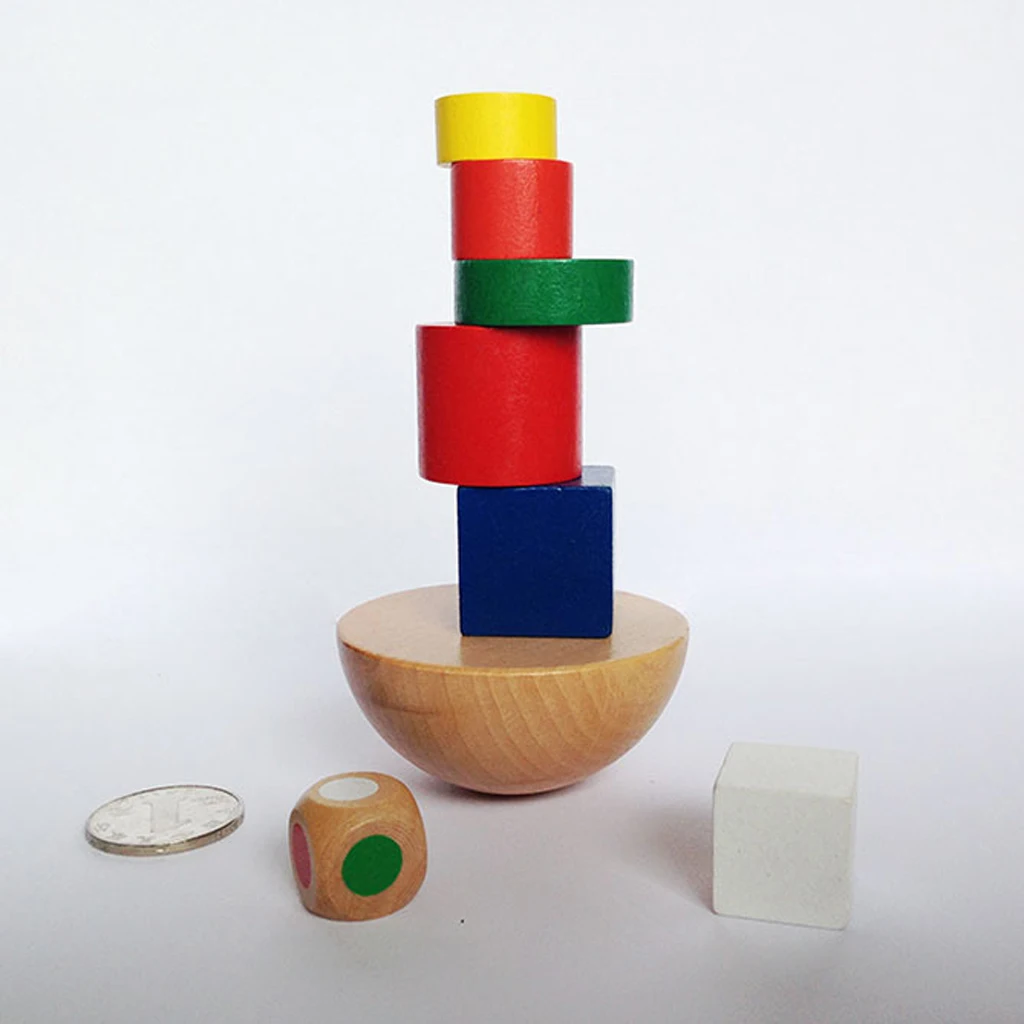 Kids Wooden Balancing Tower Funny Board Game Stacking Toy Set Family Fun Toy 8 Pieces / Set