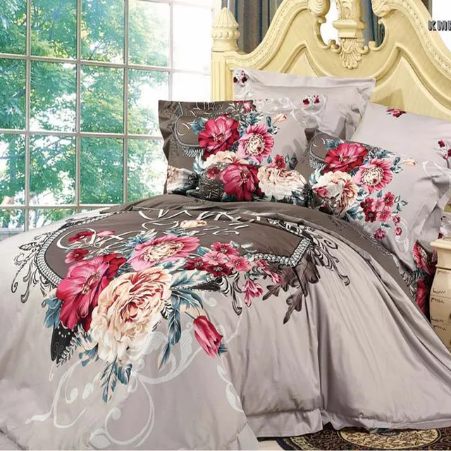 floral duvet covers queen cheap elegant 3d peony rose print grey bedding set queen king floral duvet cover pillowcase bed linen floral duvet covers queen cheap elegant 3d peony rose print grey bedding set queen king floral duvet cover pillowcase bed linen