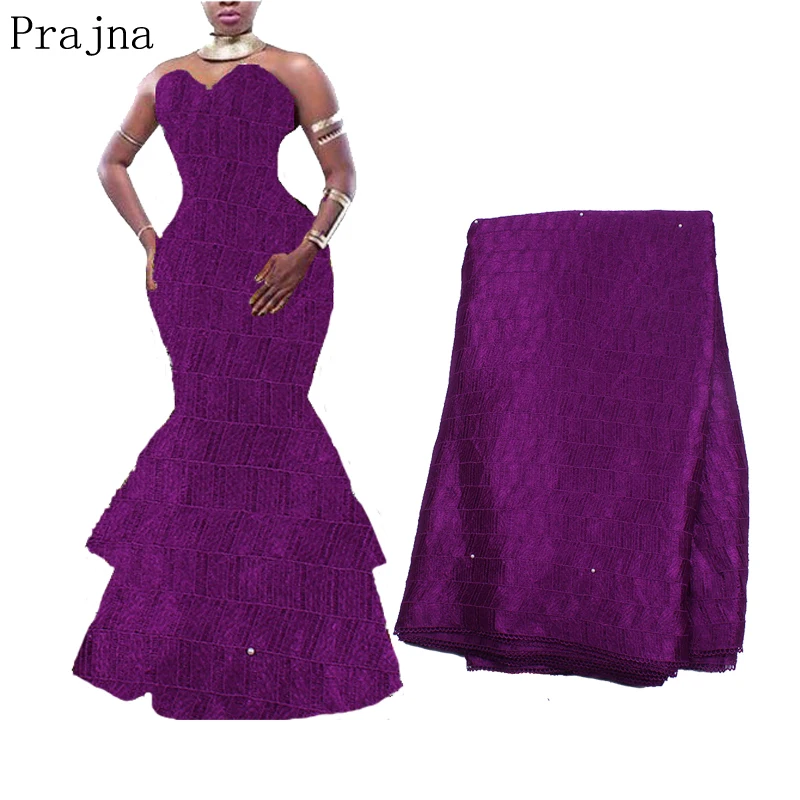 Prajna 2018 Latest African Laces Ribbon Lace Trim White Green Fabric