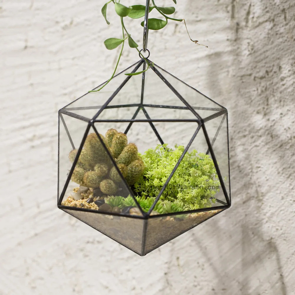 Modern Artistic Clear Icosahedron Triangular Glass