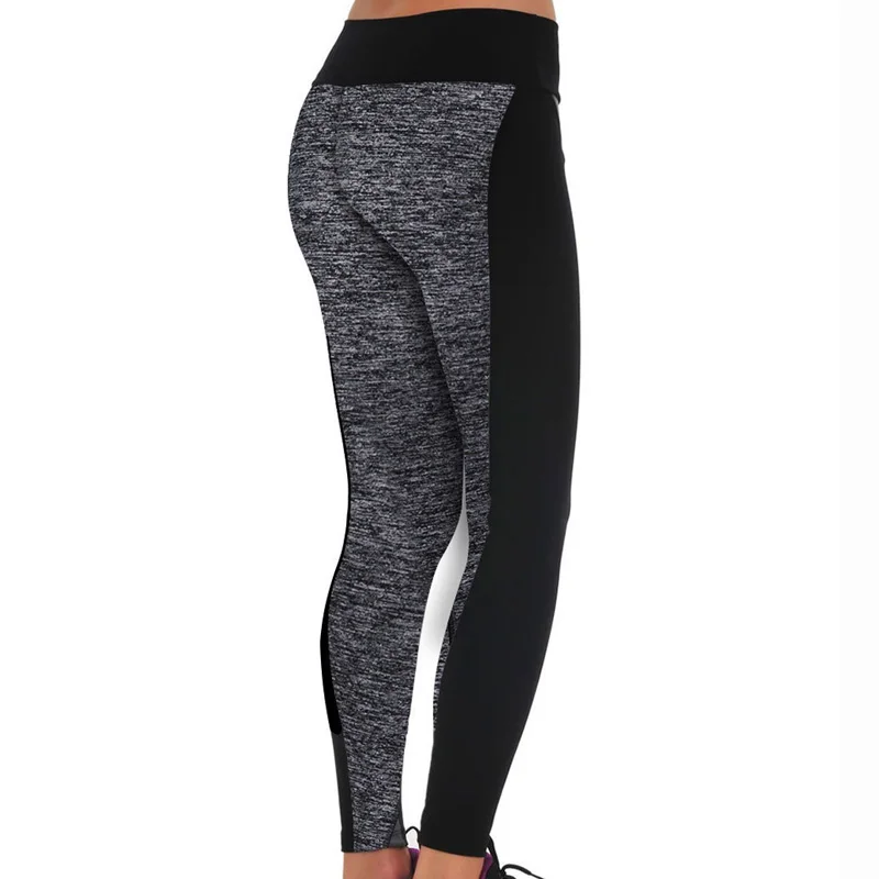 WANAYOU Женские Штаны Для Йоги S-3XL размера плюс леггинсы для бега с высокой талией черные/серые спортивные Лоскутные Спортивные Йога облегающие брюки