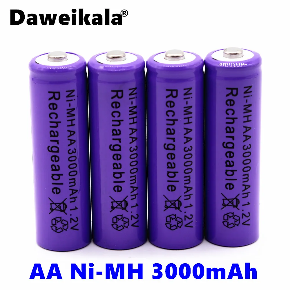 Violet 1.2V 3000mAh NI MH AA Pre Charged Rechargeable Batteries Ni MH
