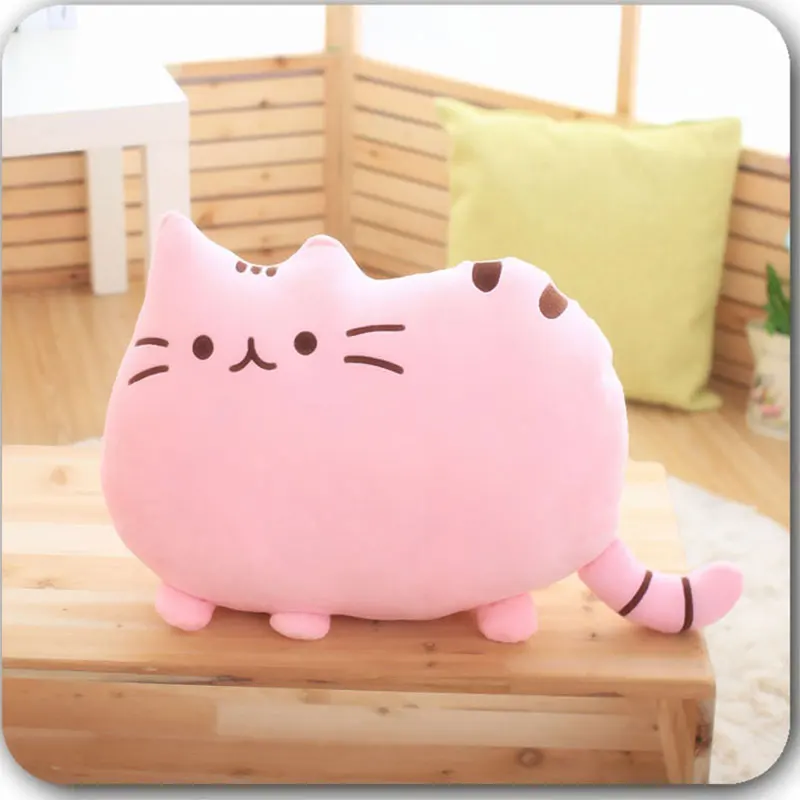

Plush Doll Cat Back Cushion Lumbar Decorative Throw Pillow Smiley Face Seat Cushion Stuffed Kids Room Decoration B5