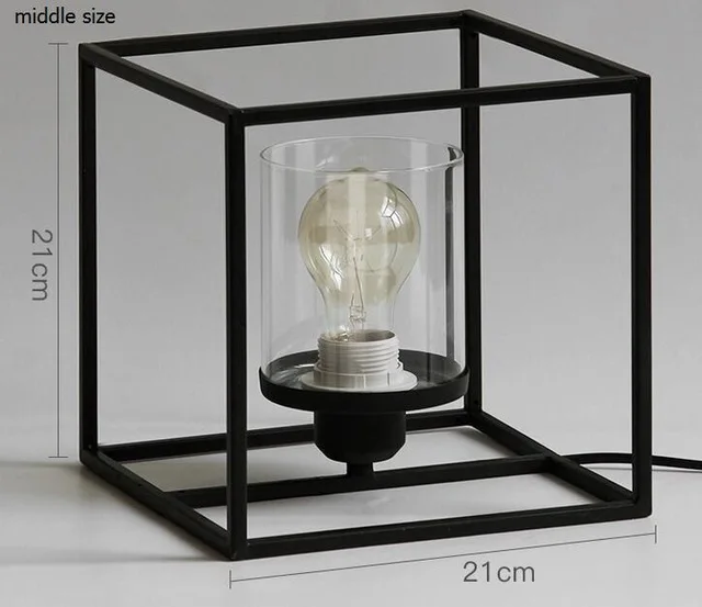 Офисный кабинет железного кубического метра дизайн легкой настольной лампы простой прикроватной тумбочке для спальни ретро промышленного ветра GY203 - Цвет абажура: NO 2