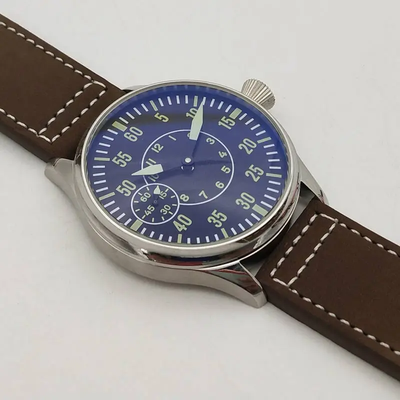 

Corgeut Luxury 43mm black sterile dial luminous hands hand winding movement men's watch Z5