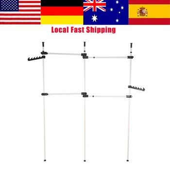 

4 Poles Heavy-Duty Adjustable Home Garment Hanger Clothes Rack Simple Closet Wardrobe Bedroom New Arrival 2018