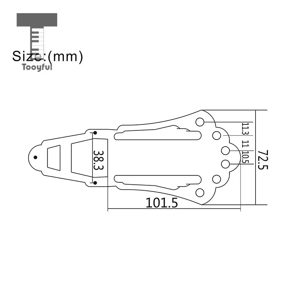 Tooyful 6 String Guitar Tailpiece Bridge for Archtop Jazz Guitar Replacement Parts Golden