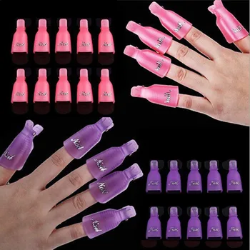 

Anmas Rucci 10 Pieces Wearable Acrylic Nail Art Soak Off Wrap Clip Cap UV Gel Polish Remover Soak Off Caps Red/Purple