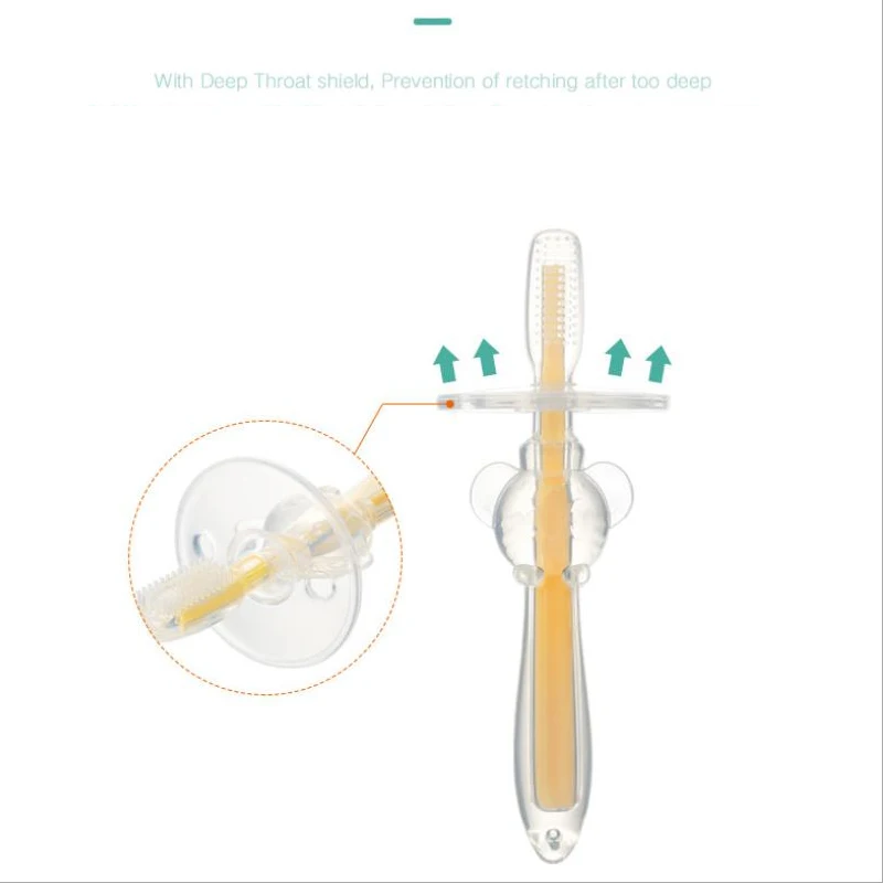 Детские мягкие зуб гвардии зубная щетка ребенка силиконовые перегородка зубная щетка Силиконовая зубная щетка(один пакет