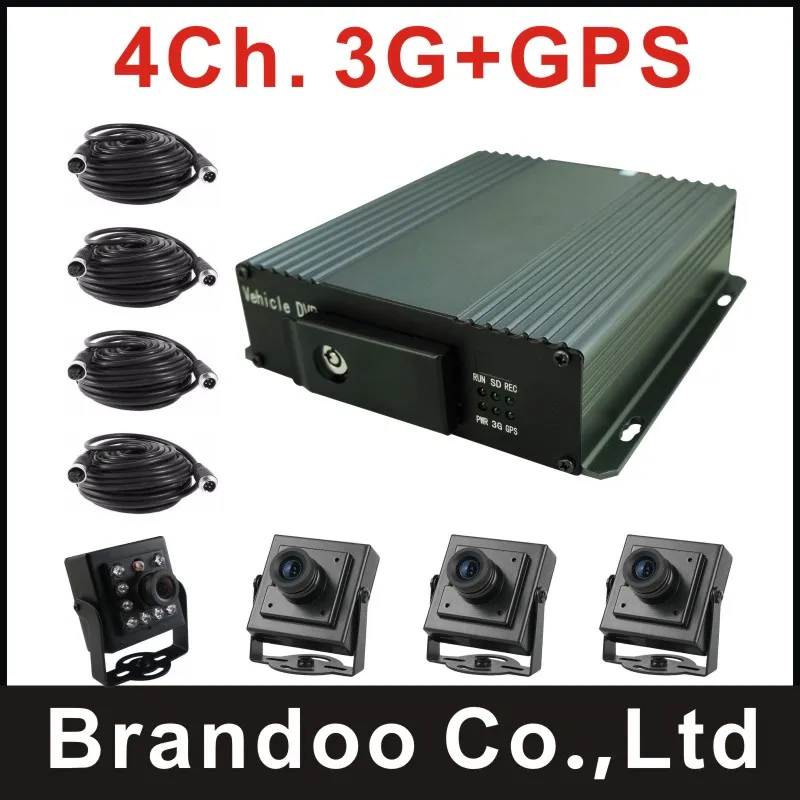 Cheap 3G Car DVR kit, works with GPS, live stream on PC and mobile phone, FREE CMS, for bus,truck,taxi used