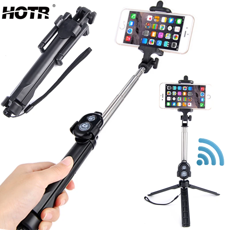 

HOTR Selfie Stick Tripod+ Bluetooth Remote Control Palo Selfie Wireless Extendable for iphone X XR XS MAX 7 6 8 plus for Samsung