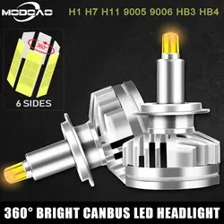 2 шт. 18000LM H1 H7 Led Canbus Светодиодные Автомобильные фары H8 H11 HB3 9005 HB4 9006 3D 360 градусов Автомобильный противотуманный свет 2019 Новый