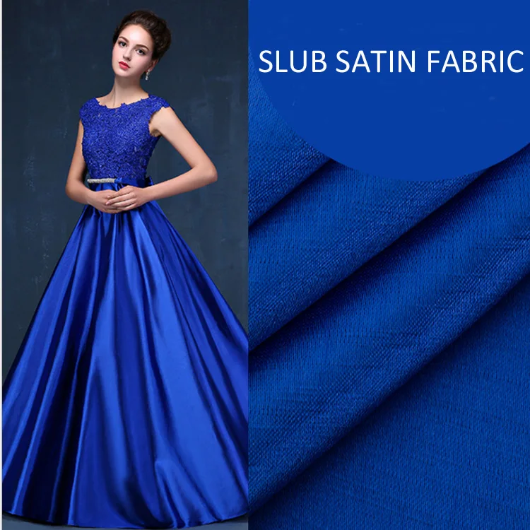

150cm Width Good Drapery 100% Polyester Shantung Satin Fabric for Long Dress