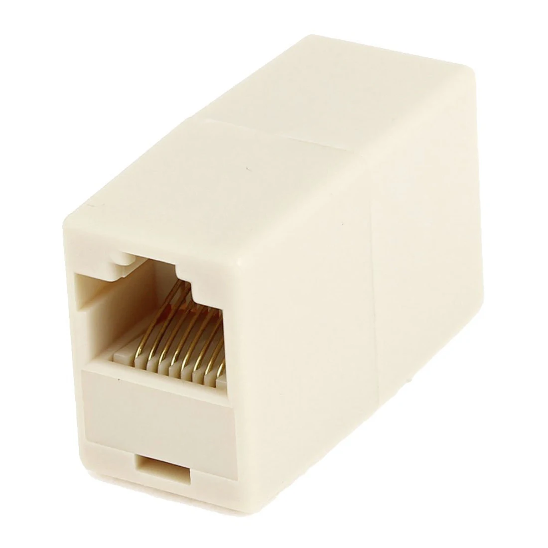 

Promotion! RJ45 Double Female Plug Telephone Adapter Connector Beige