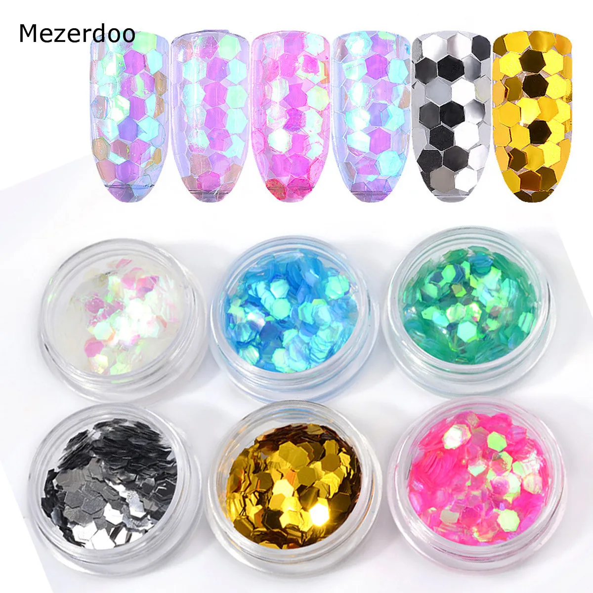 Clear Nail Sequins Fish Scale Sequins DIY Stones Design Mermaid Hexagon