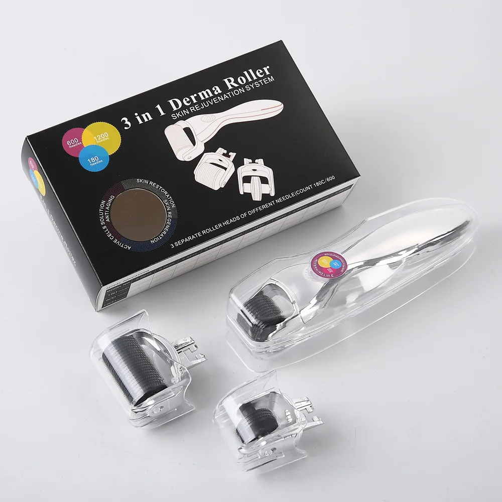 0,25 мм серебро DRS 1200+ 600 300 иглы micro игольчатый роллер для кожи Титан mezoroller microneedle dr ручка машина для ухода за кожей