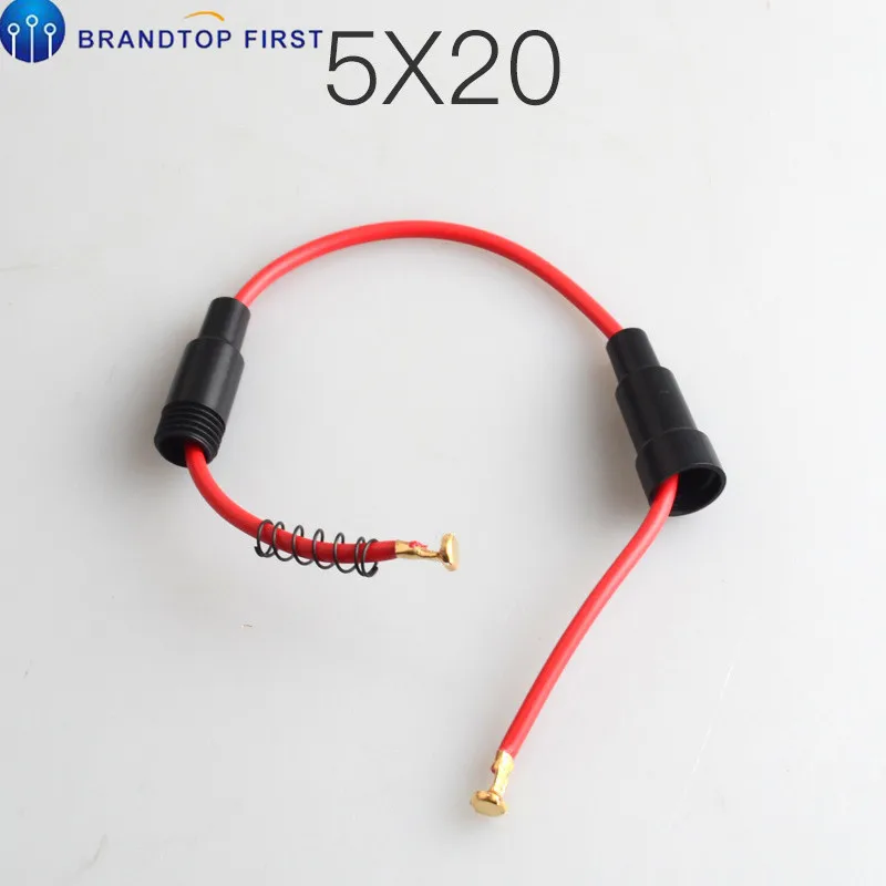 5 шт. 5*20 мм стеклянный держатель предохранителя Тип винта 5x20мм с 22 AWG проводной