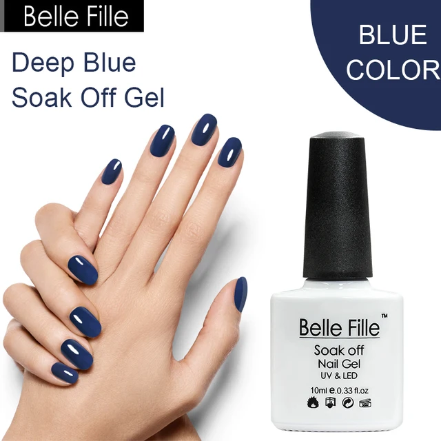 Belle Fille Gel Vernis À Ongles Bleu Profond Couleur Manteau Besoin Top manteau D\u0027hiver