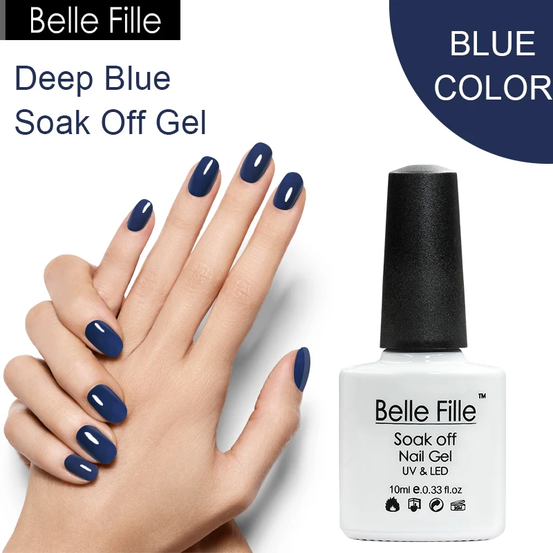 Belle Fille Gel vernis à ongles couleur bleu profond manteau
