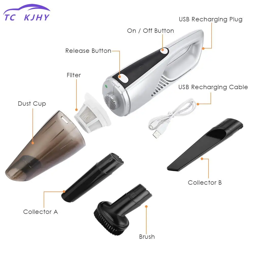 

2018 Auto Portable Mini Vacuum Cleaner For Home Car 100w Powerful Usb Charging Hand-held Cordless Vacuum Cleaner Dust Collector