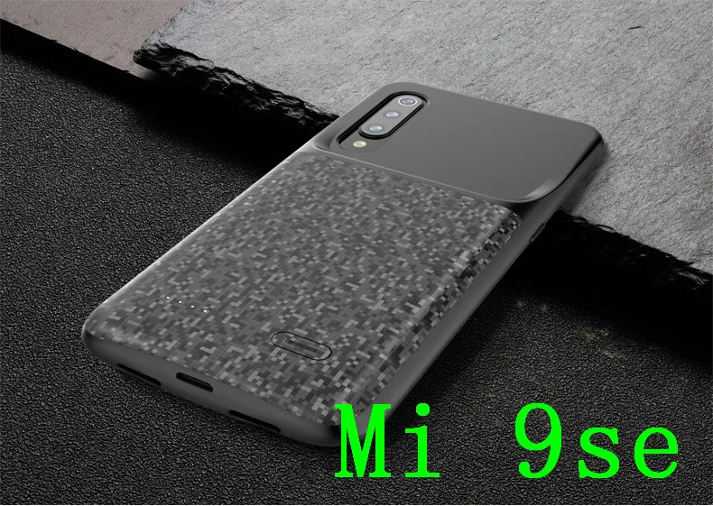 Тонкий Силиконовый противоударный чехол для аккумулятора для Xiaomi Mi 9, внешний аккумулятор, чехол для зарядного устройства для Xiaomi Mi 9se, перезаряжаемая задняя крышка для зарядки - Цвет: MI 9 SE Black