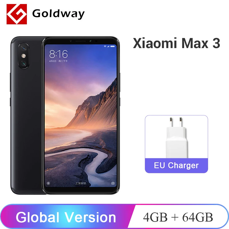 Глобальная версия Xiaomi Mi Max 3 4 Гб оперативная память 64 Встроенная мобильный