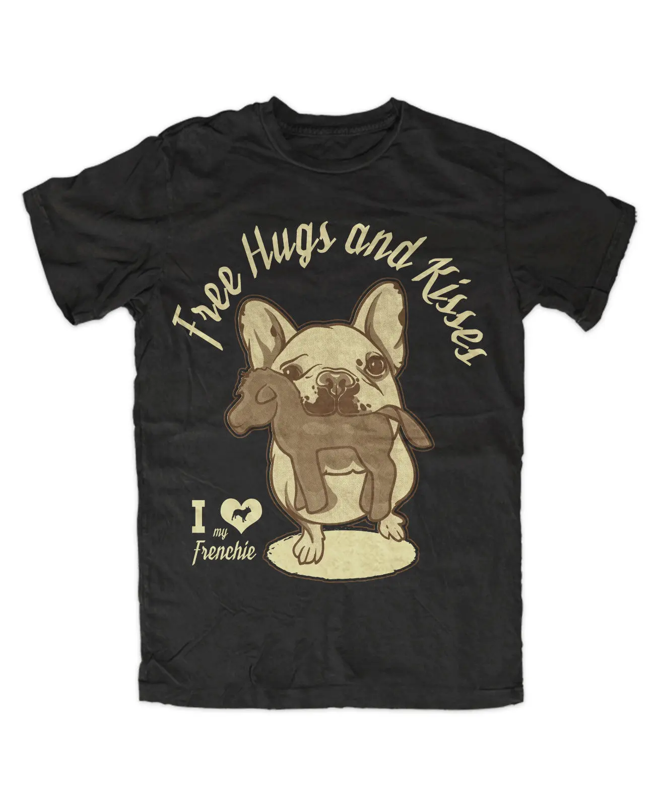 Футболка Frenchie Schwarz-Hund собака французский Бульдог бульдог Mugshot футболка крутой для