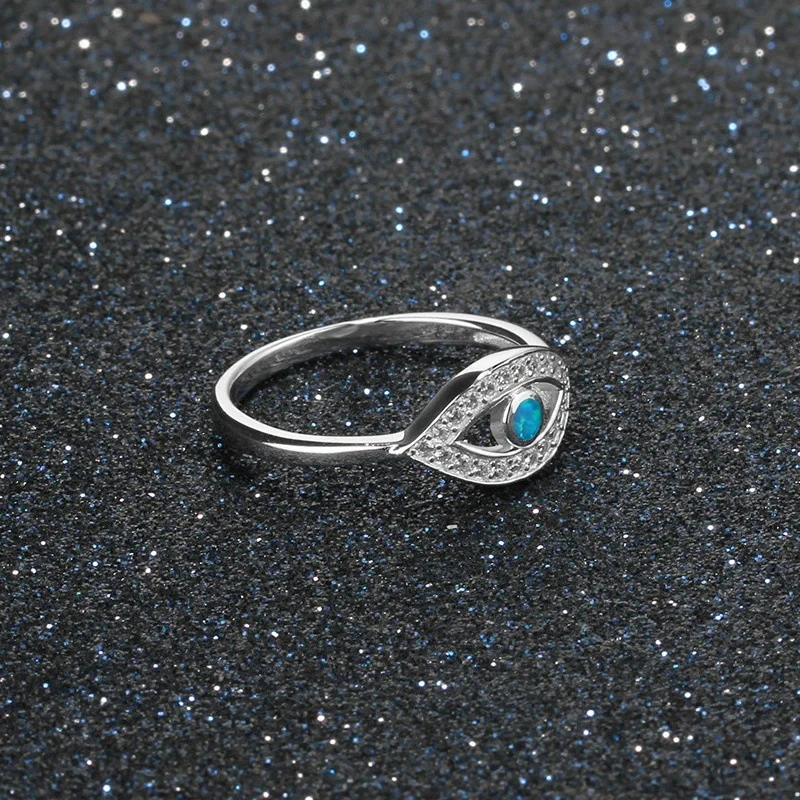 Модные хрустальные синие опаловые индейки кольца для сглаз для женщин сплав серебро Религиозные ювелирные изделия подарок сглаз палец кольца ювелирные изделия