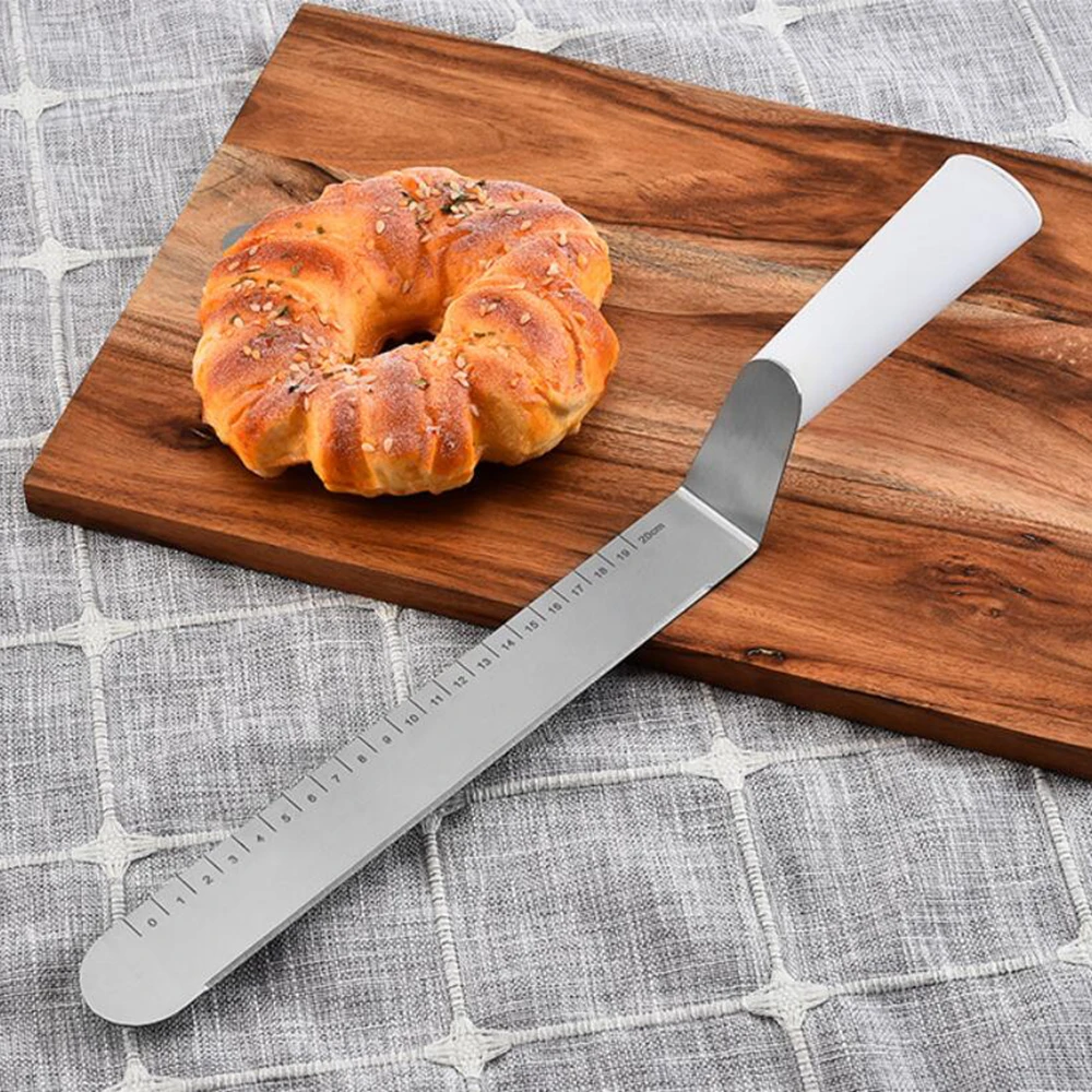  38CM DIY Baking Tool Cake Cream Scraper Stainless Steel Butter Straight Spatula Curved Spatula Baki