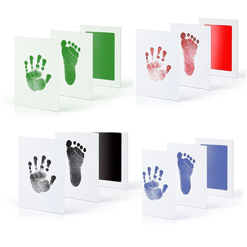 Baby Non-Toxic Handprint Footprint Kit Souvenir Stamp Pad Stamps Toys DIY Watermark Clay Toys