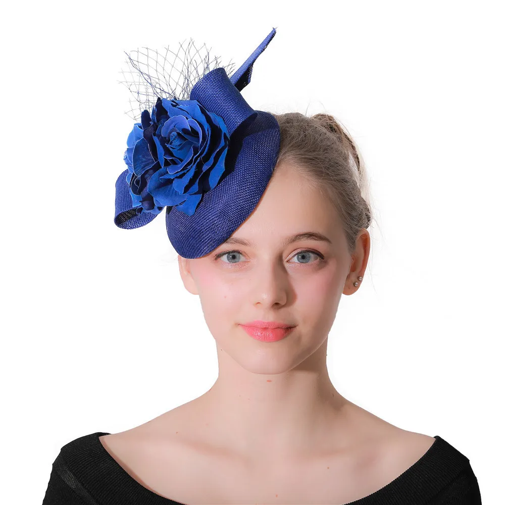 

Wedding Woman Hat Fascinators Hats Flower Ribbons Feathers Fedoras Hat Headband or a Clip Cocktail Tea Party Headwewar for Girls