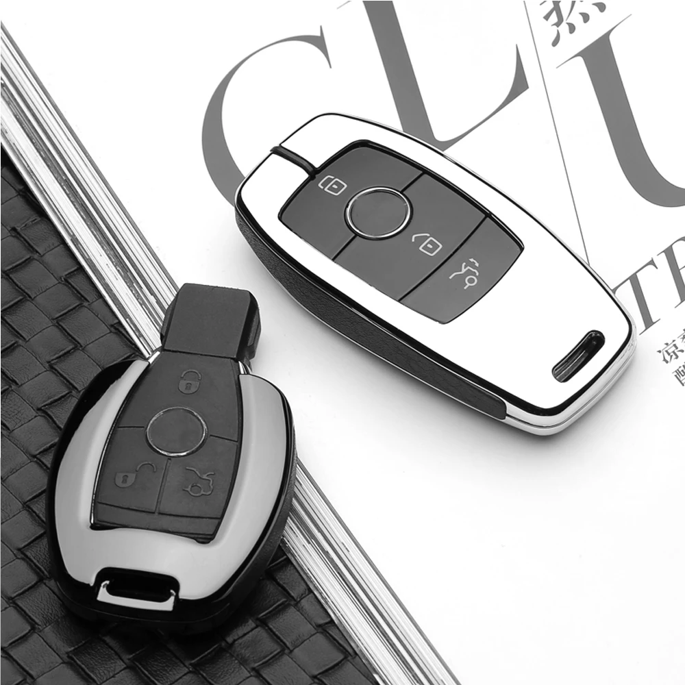Автомобильный Дистанционный ключ чехол для Mercedes Benz W210 W211 W212 W124 W176 W202 W203 W204 W205 Защитная ключница брелок держатель